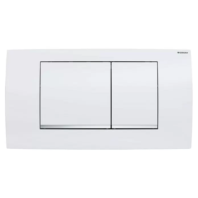 Geberit Betätigungsplatte Twinline 30 - Weiß/Chrom, 2-Mengen-Spülung - Vorderansicht