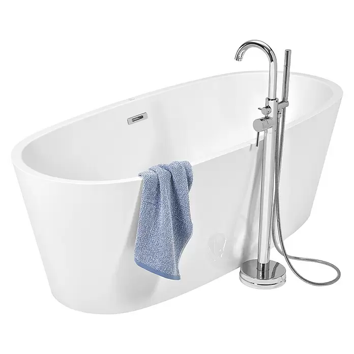 Camargue Freistehende Badewanne Tao - 174,5 x 78 cm, Sanitäracryl, Weiß - Diagonale Ansicht