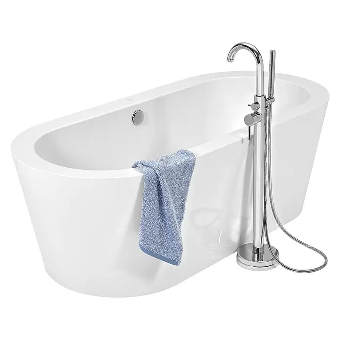 Camargue Freistehende Badewanne Style - 180 x 80 cm, Sanitäracryl, Weiß - Diagonale Ansicht