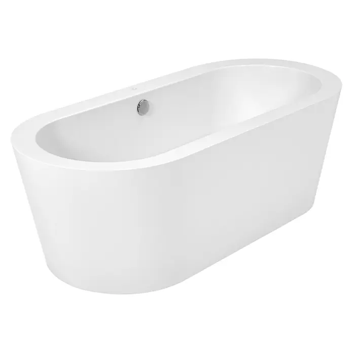 Camargue Freistehende Badewanne Style - 180 x 80 cm, Sanitäracryl, Weiß - Diagonale Ansicht