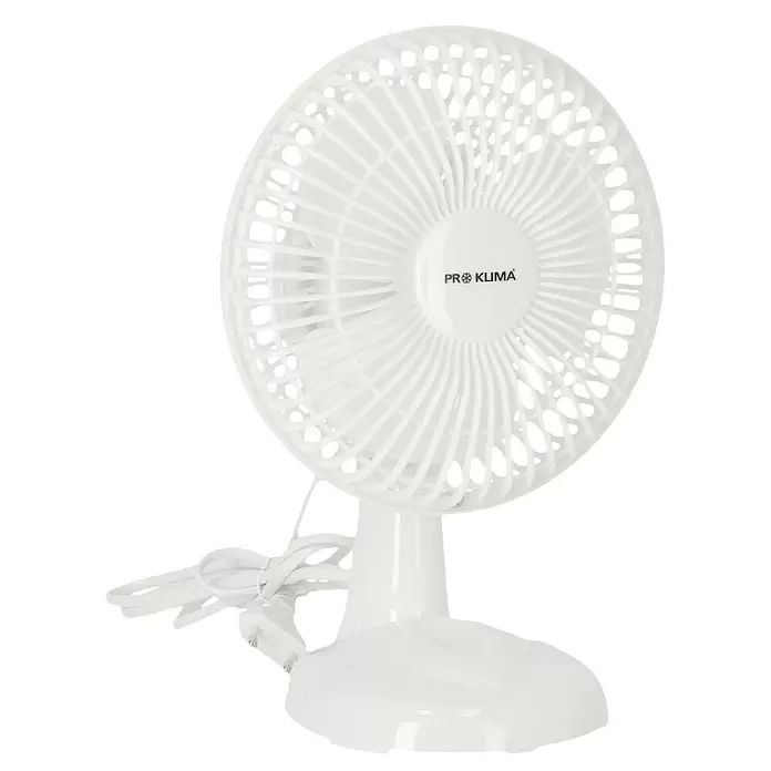Proklima Tischventilator - Weiß, Durchmesser: 15 cm, 16 W - Diagonale Ansicht