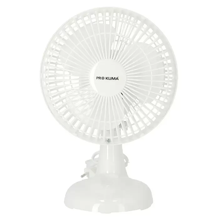 Proklima Tischventilator - Weiß, Durchmesser: 15 cm, 16 W - Vorderansicht