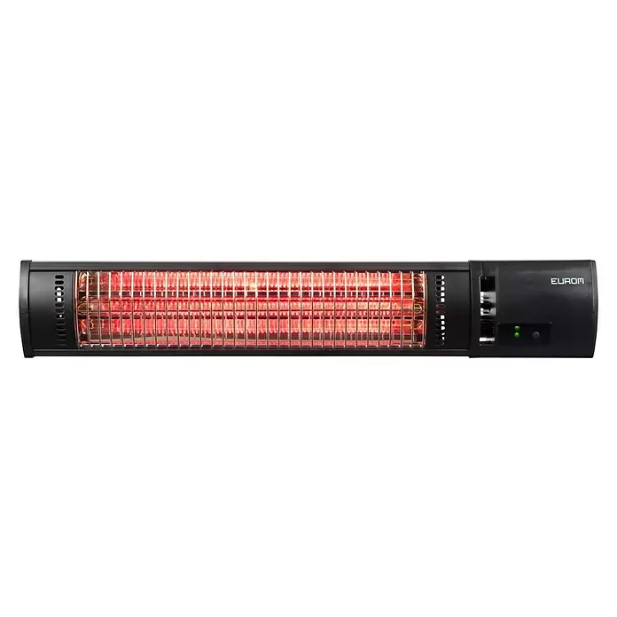 Eurom Terrasverwarming Golden Shadow 1500 - 13,2 x 60,7 x 10,9 cm, 1.500 W, Zwart - Vooraanzicht
