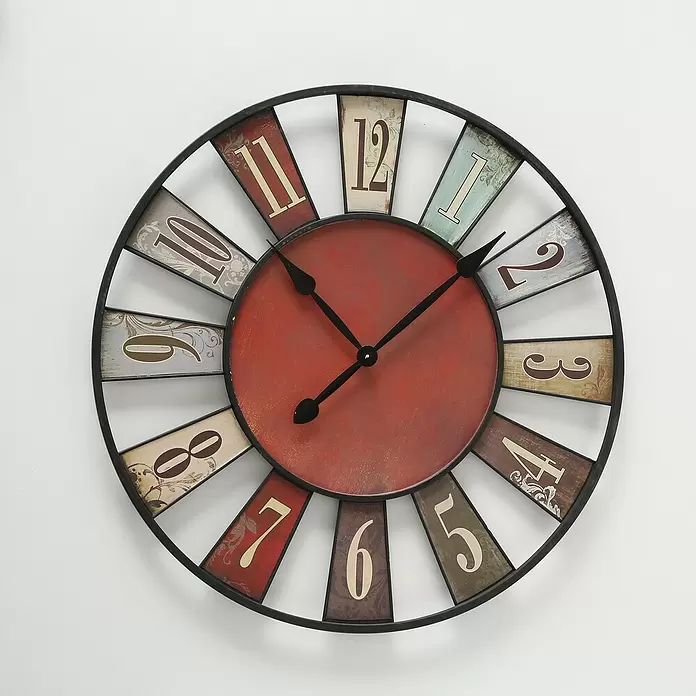 Wanduhr rund Manege - Bunt, Durchmesser: 73 cm - Stimmungsaufnahme