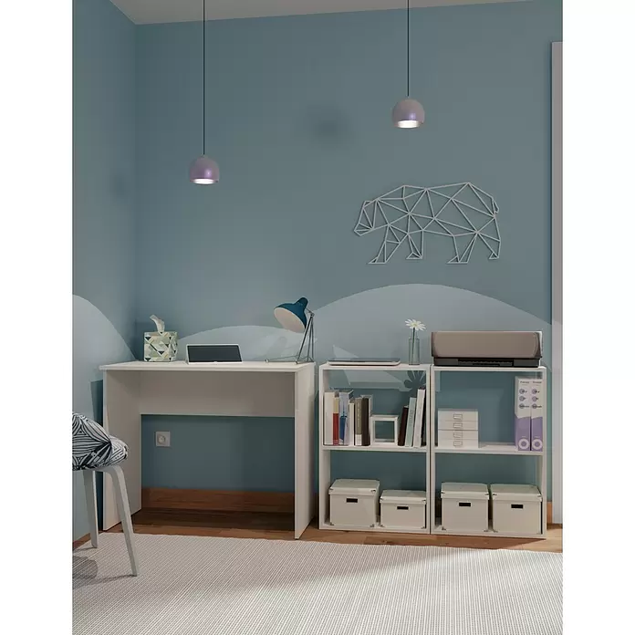 Muebles Pitarch Mesa de escritorio Tibet - L x An x Al: 50 x 90 x 75 cm, Blanco - Foto ambiente