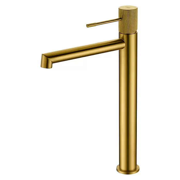 Imex Line Grifo de lavabo caño alto - Oro - Vista angular