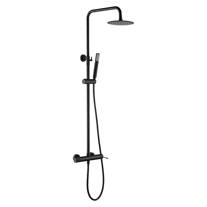 Imex Line Sistema de ducha - Con grifo monomando, Número de tipos de chorro: 1 ud., Negro - Vista angular