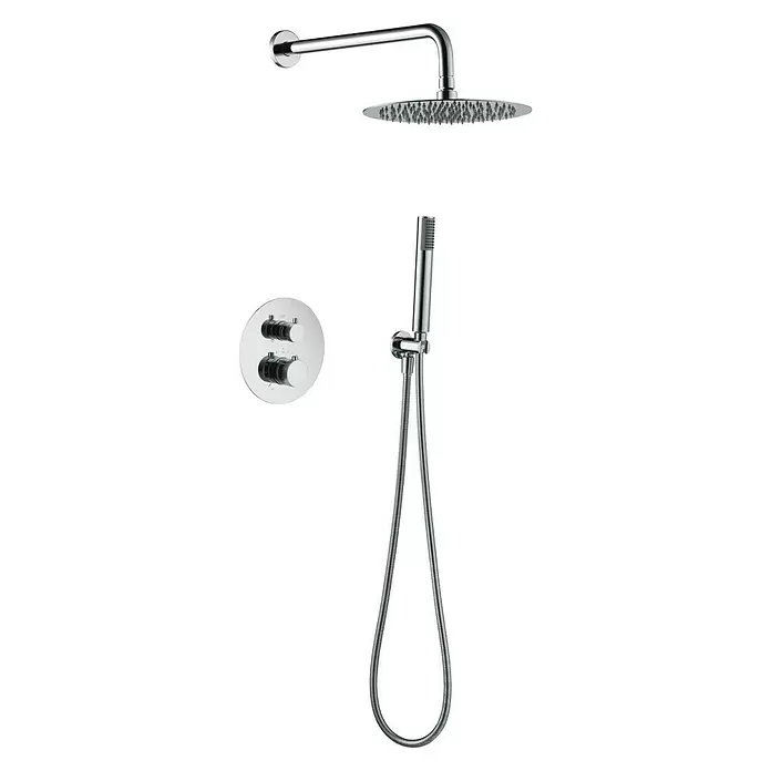 Imex Line Conjunto de ducha empotrado - Con grifo termostático, Cromo - Vista angular
