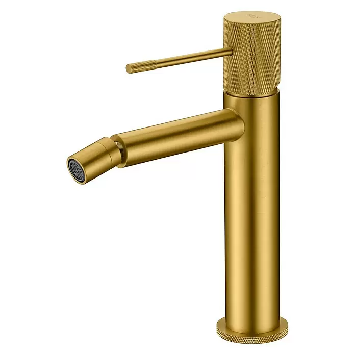 Imex Line Grifo monomando de bidé - Oro, Cepillado - Vista angular