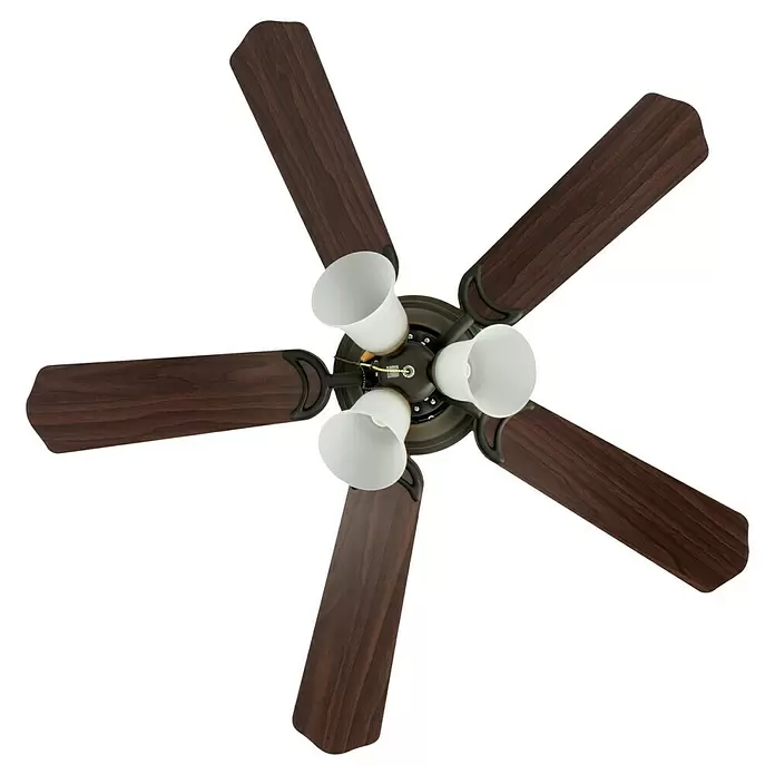 Proklima Stropni ventilator [SI] Ontario - 106 cm, Oreh/češnja, Maksimalna moč: 60 W - Pogled od spodaj