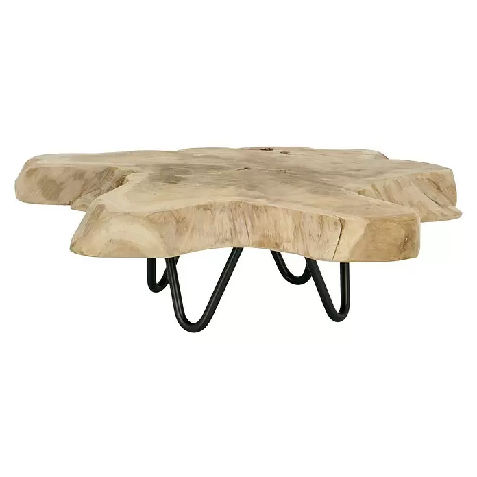 Baumscheibe - Teak, Unbehandelt, Durchmesser: 45 cm - 50 cm - Diagonale Ansicht