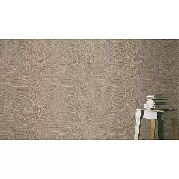 Rasch Mandalay Vliestapete Kroko - Kupferglanz, Tieroptik, 10,05 x 0,53 m - Stimmungsaufnahme