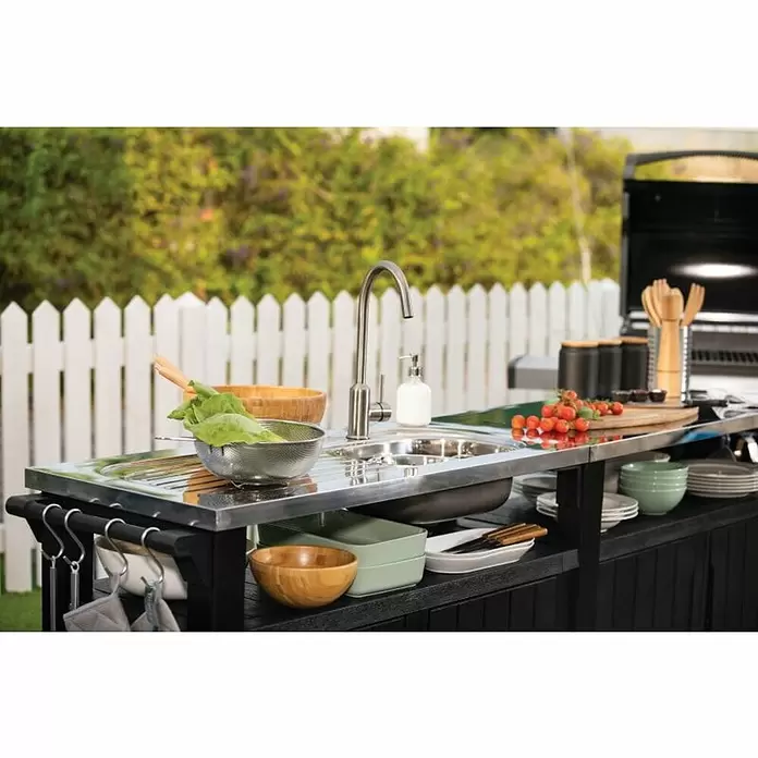 Keter Vrtni sudoper Unity Chef 415 L - D x Š x V: 237 x 51,3 x 89,4 mm, Antracit - Živopisni prikaz
