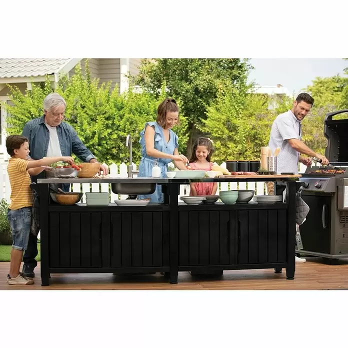 Keter Vrtni sudoper Unity Chef 415 L - D x Š x V: 237 x 51,3 x 89,4 mm, Antracit - Živopisni prikaz