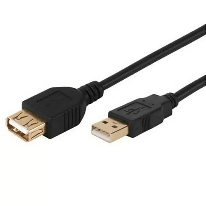 Vivanco Cable USB - 1 m, Enchufe USB A, enchufe USB Mini-B, Negro - Primer plano