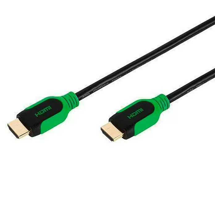 Vivanco Cable HDMI High speed - Longitud del cable: 0,75 m, Verde - Primer plano