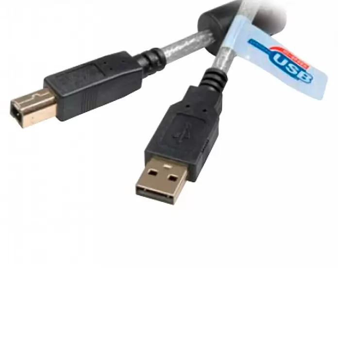 Vivanco Cable USB A a USB B - 1,8 m, Negro - Primer plano