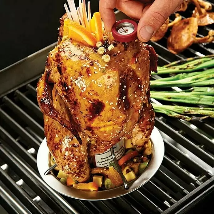 Broil King Posuda za pečenje piletine - Čelik - Detaljan prikaz