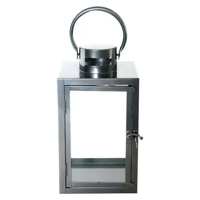 Esschert Design Lanterna - D x Š x V: 16,1 x 16,1 x 28 cm, Antracit - Pogled sprijeda