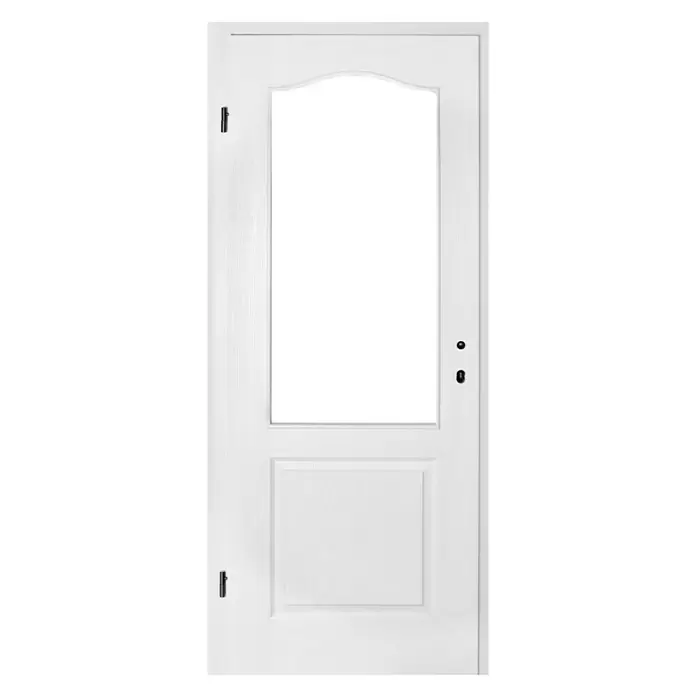 Eurolam Sobna vrata Classic SM P2 - 850 x 2.000 mm, Bijele boje, Središnji položaj: Saće, DIN graničnik: Lijevo - Pogled sprijeda