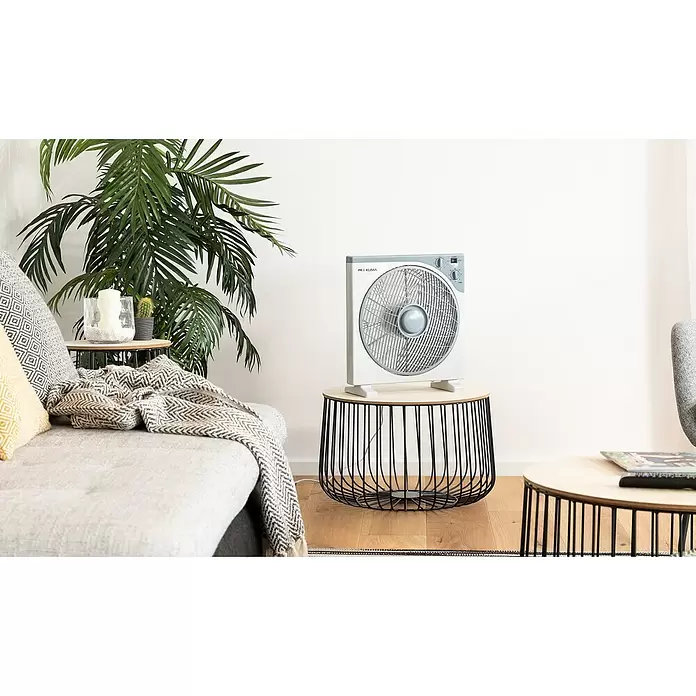 PR Klima Ventilador de suelo Box Fan - Blanco/gris, Plástico, 50 W - Foto ambiente