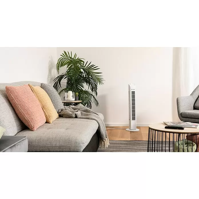 PR Klima Ventilador de torre Tower - Blanco, 73 cm, 50 W, 258 m³/h - Foto ambiente