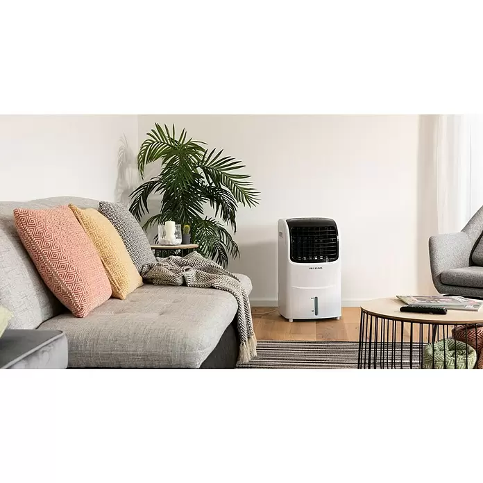 PR Klima Climatizador evaporativo 10 l - Blanco/Negro, Altura: 77 cm, 65 W, Con mando a distancia - Foto ambiente