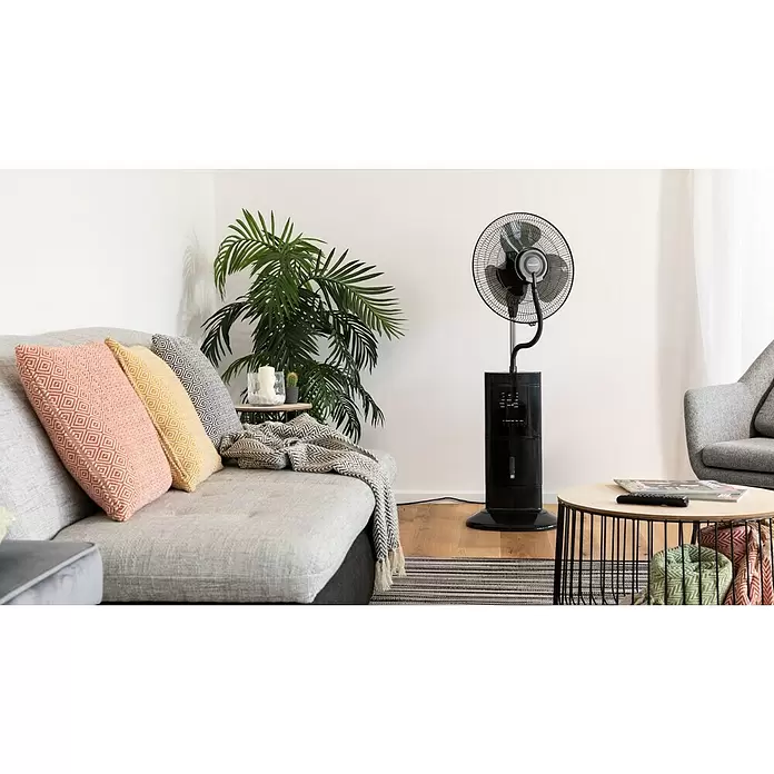 PR Klima Ventilador de pie con nebulizador - Negro, Altura: 126 cm, 100 W, 3.120 m³/h - Foto ambiente