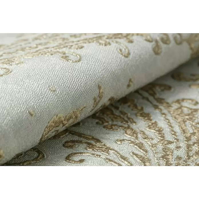 Rasch Vliestapete - Gold/Blau, Ornament, 10,05 x 0,53 m - Detailaufnahme