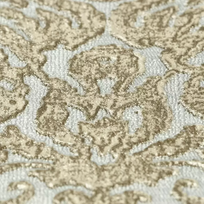 Rasch Vliestapete - Gold/Blau, Ornament, 10,05 x 0,53 m - Detailaufnahme