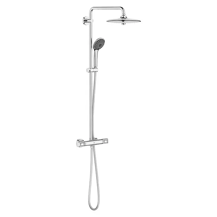 Grohe Vitalio Joy Duschsystem 260 - Mit Thermostatarmatur, Lochabstand: 100,5 cm, Anzahl Strahlarten: 3 Stk., Chrom - Diagonale Ansicht
