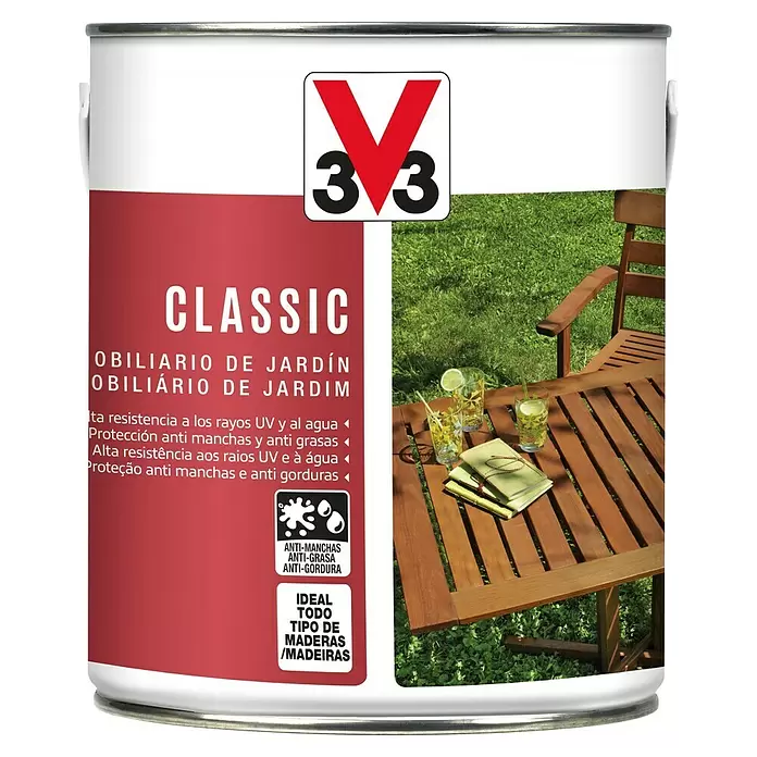 V33 Aceite para teca Classic - 2,5 l, Incoloro - Vista frontal