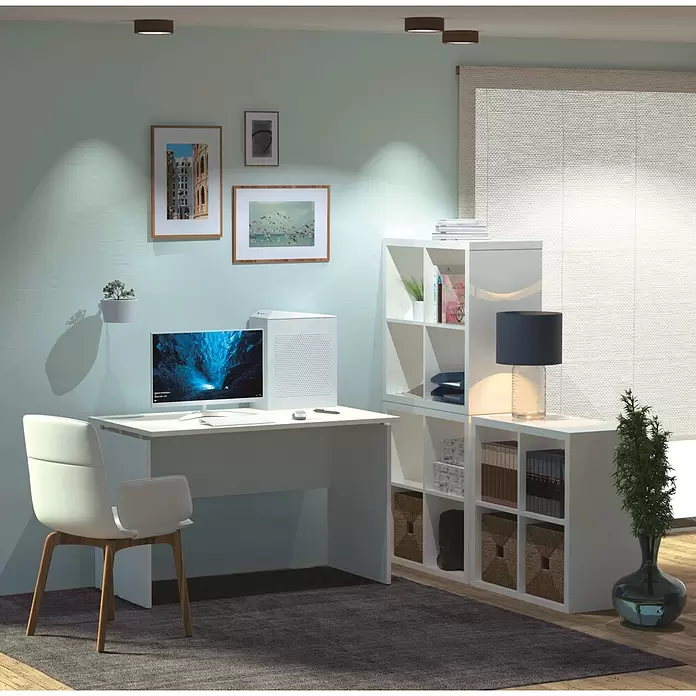 Muebles Pitarch Estantería de madera Kubik - L x An x Al: 39 x 77 x 77 cm, Blanco - Foto ambiente