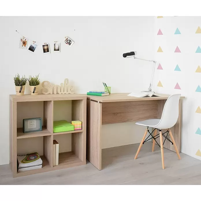 Muebles Pitarch Estantería de madera Kubik - L x An x Al: 39 x 77 x 77 cm, Roble - Foto ambiente