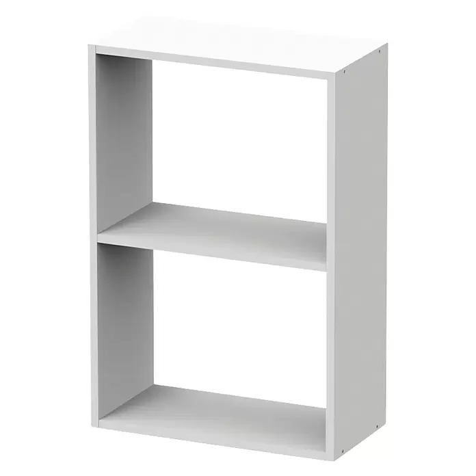 Muebles Pitarch Estantería de madera Tibet - L x An x Al: 24,5 x 50 x 75 cm, Melamina, Blanco - Vista angular