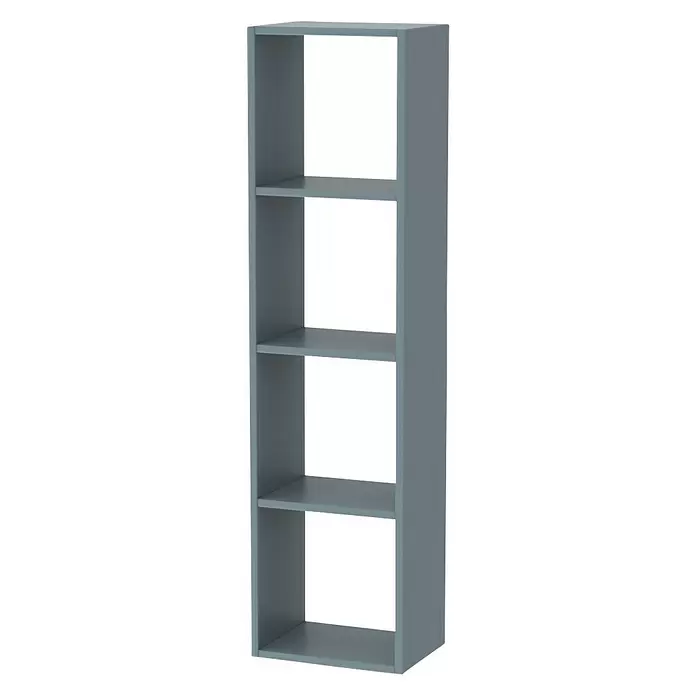 Muebles Pitarch Estantería de madera Tibet - L x An x Al: 25 x 34 x 130 cm, Melamina, Azul - Vista angular