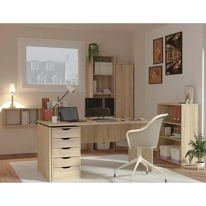 Muebles Pitarch Estantería de madera - L x An x Al: 33 x 75,5 x 99,5 cm, Roble - Foto ambiente