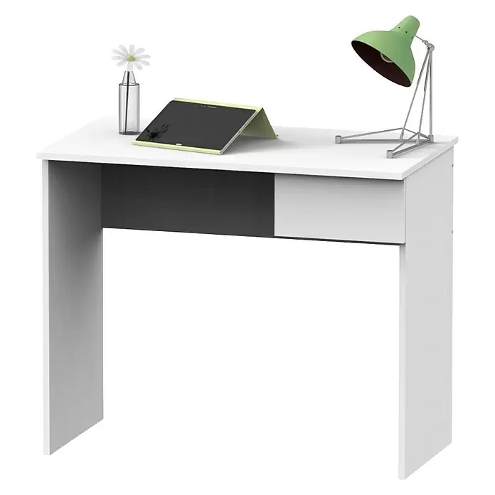 Muebles Pitarch Mesa de escritorio - L x An x Al: 50 x 90 x 76 cm, Blanco - Vista angular