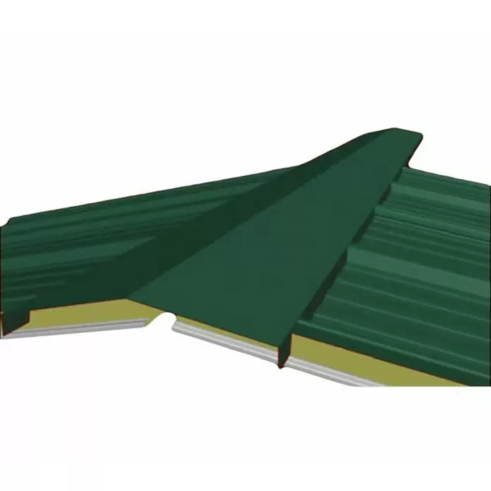 Cumbrera de placa Soditer - Verde, Largo: 2,2 m - Primer plano