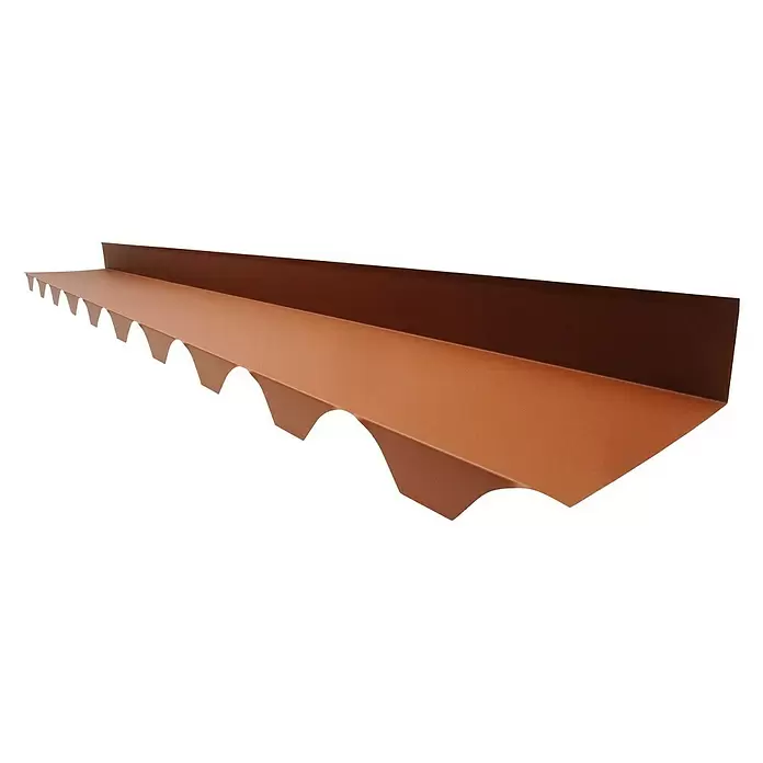 Perfil de pared Coppo Piano - Teja, Largo: 2,06 m - Vista angular