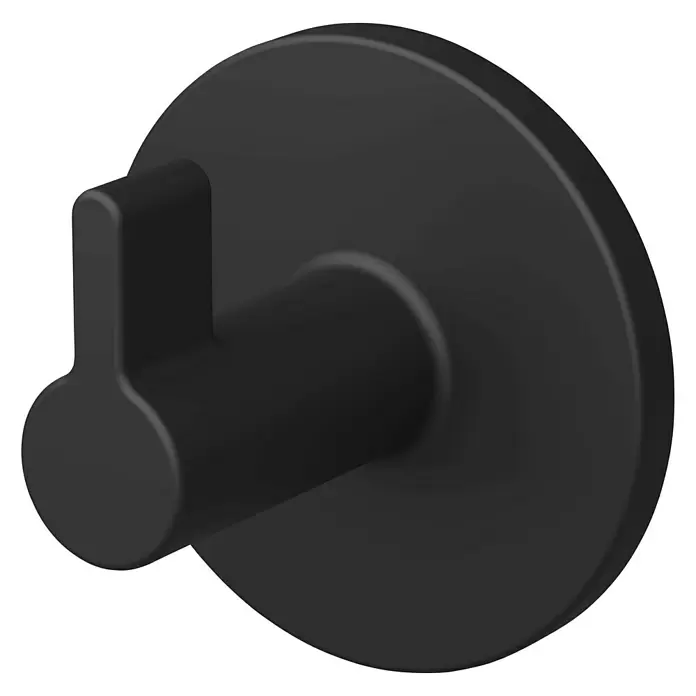 Handtuchhaken Nero - Durchmesser: 5,5 cm, 1 Stk., Schwarz, Matt - Diagonale Ansicht