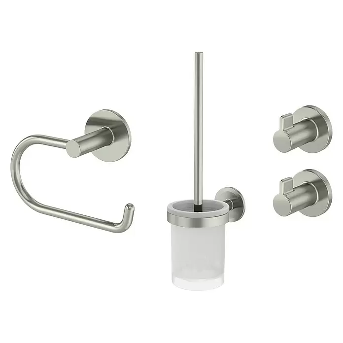 Bad-Set Noa - 4 -tlg., Nickel, Matt - Diagonale Ansicht