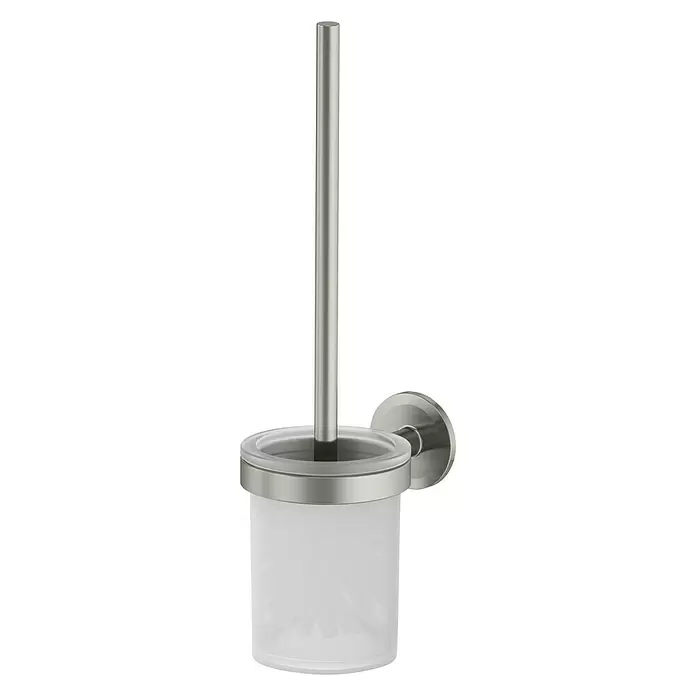 WC-Bürstengarnitur Noa - Metall, Nickel - Diagonale Ansicht