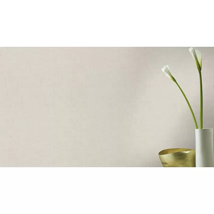 Rasch Vliestapete - Creme, Lebendige Struktur, Uni, 10,05 x 0,53 m - Stimmungsaufnahme