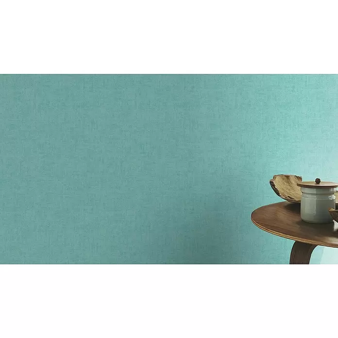 Rasch Vliestapete - Blau, Lebendige Struktur, Uni, 10,05 x 0,53 m - Stimmungsaufnahme