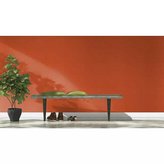 Rasch Vliestapete - Orange, Lebendige Struktur, Uni, 10,05 x 0,53 m - Stimmungsaufnahme