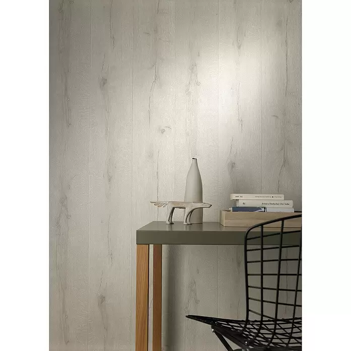 Rasch Vliestapete Holz I - Altweiß, Holzoptik, 10,05 x 0,53 m - Stimmungsaufnahme