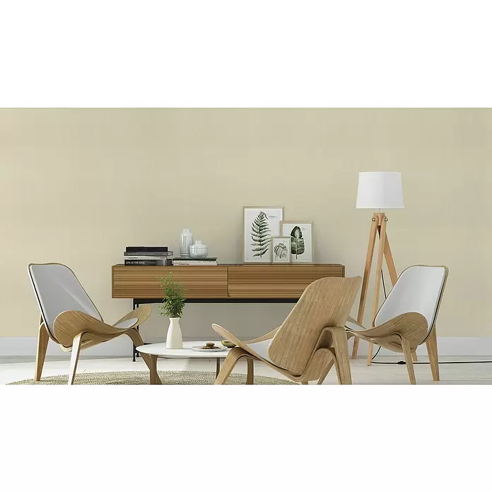 Barbara Home Collection Vliestapete - Sand, Uni, 10,05 x 0,53 m - Stimmungsaufnahme