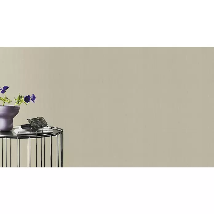 Barbara Home Collection Vliestapete - Creme/Weiß, Uni, 10,05 x 0,53 m - Stimmungsaufnahme