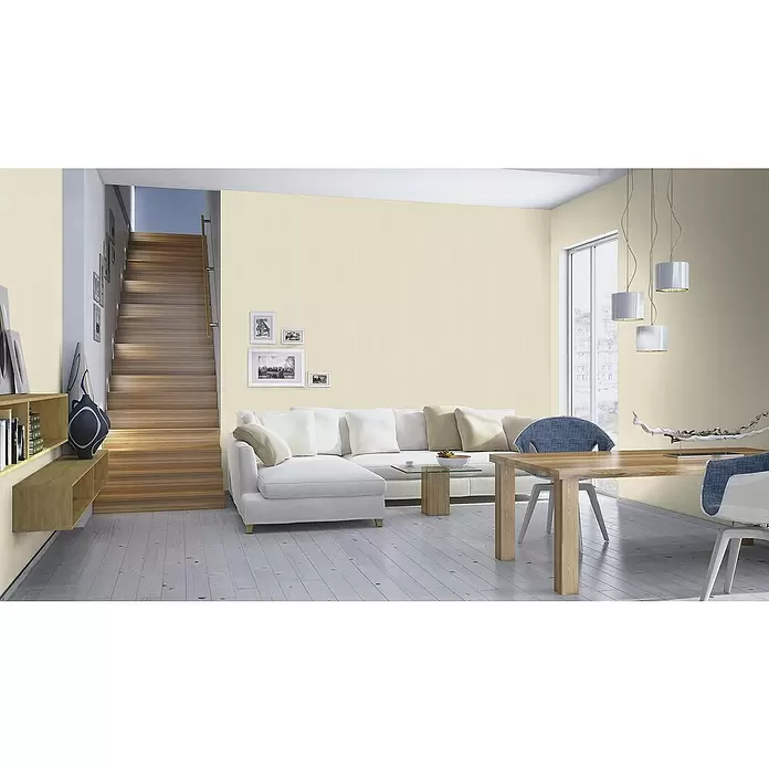 Barbara Home Collection Vliestapete - Creme/Weiß, Uni, 10,05 x 0,53 m - Stimmungsaufnahme